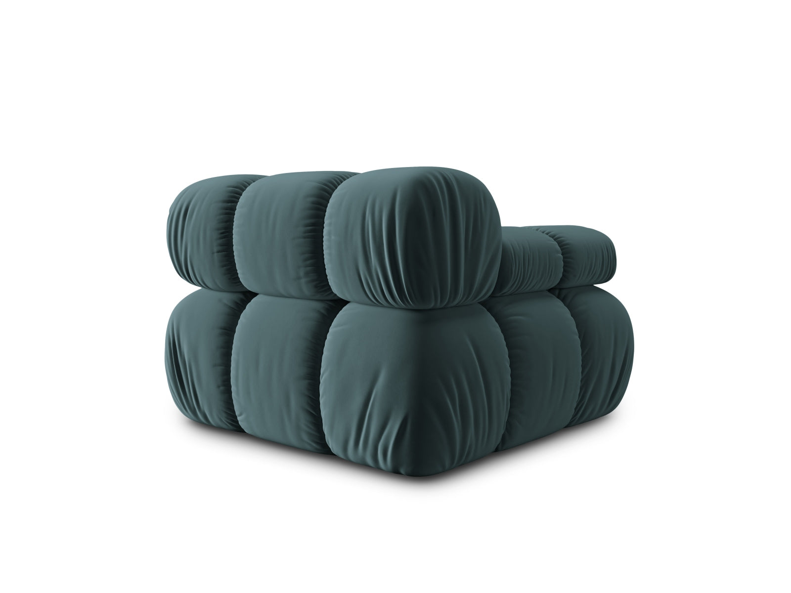 Stylischer Bellis Velour Modul links 1 Sitzer in zartem Türkis, perfekt für moderne Wohnkonzepte und individuelle Einrichtungsideen.