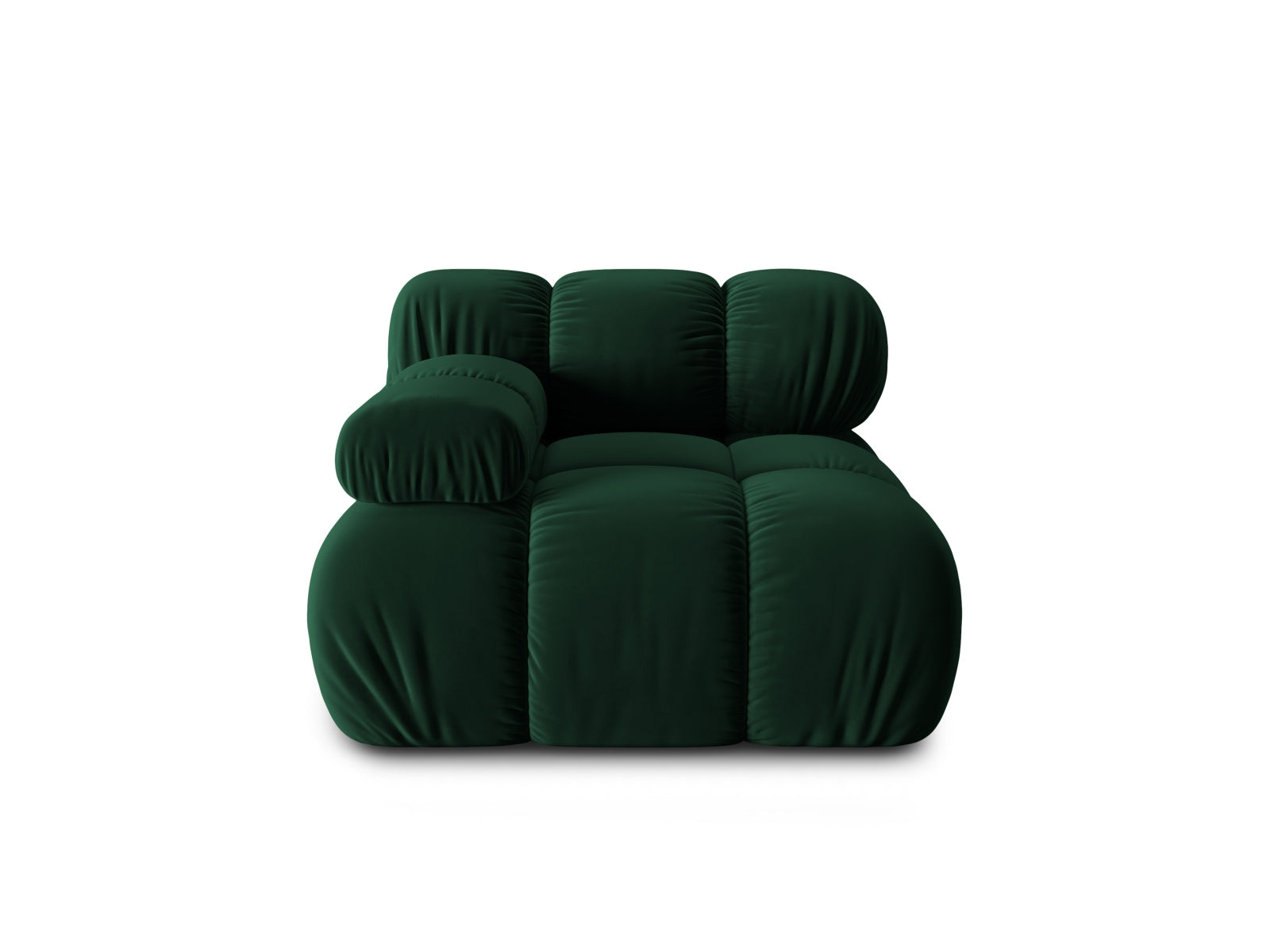 Bellis Velour Modul links 1 Sitzer in Bottle Green präsentiert im Onlineshop von KAQTU Design AG. Modulares Sofa ist von Micadoni
