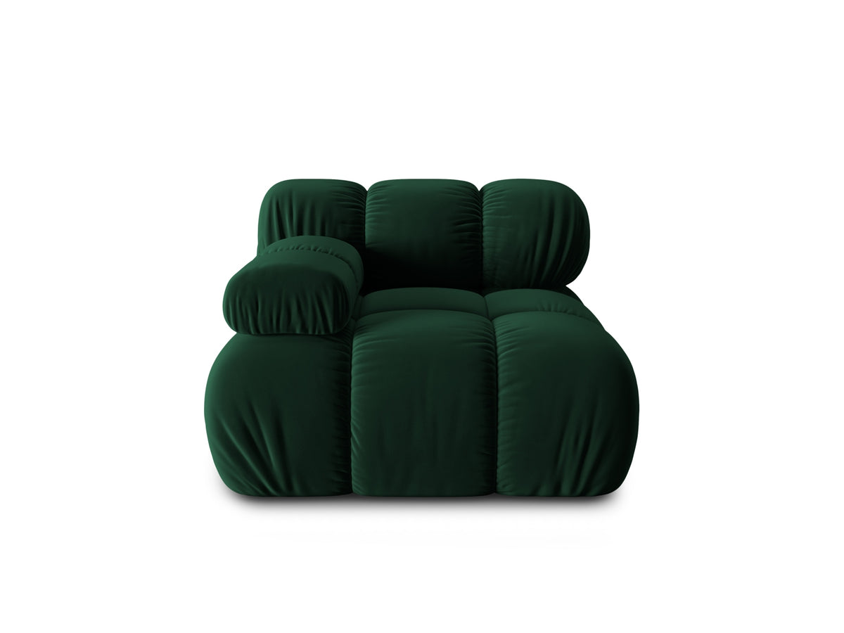 Bellis Velour Modul links 1 Sitzer in Bottle Green-Bluvel präsentiert im Onlineshop von KAQTU Design AG. Modulares Sofa ist von Micadoni