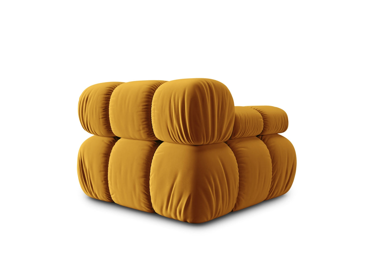 Bellis Velour Modul links 1 Sitzer in Yellow-Bluvel präsentiert im Onlineshop von KAQTU Design AG. Modulares Sofa ist von Micadoni