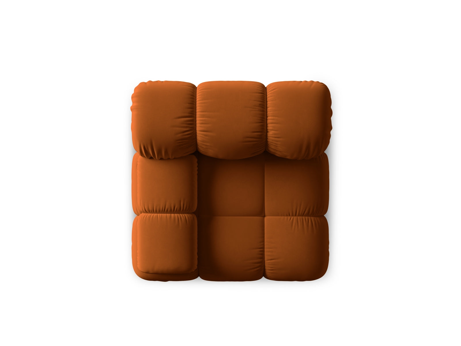 Eleganter Bellis Velour Modul links 1 Sitzer in warmem Terracotta, ideal für stilvolle und individuelle Einrichtungsideen.
