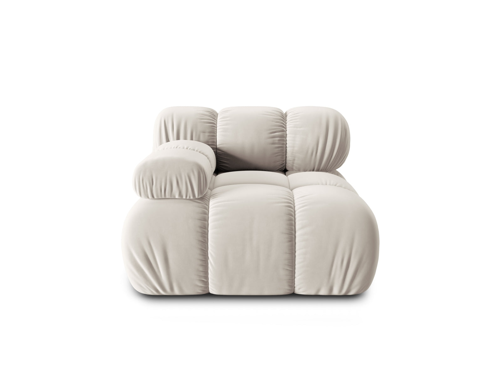 Bellis Velour Modul links 1 Sitzer in Dark Beige präsentiert im Onlineshop von KAQTU Design AG. Modulares Sofa ist von Micadoni