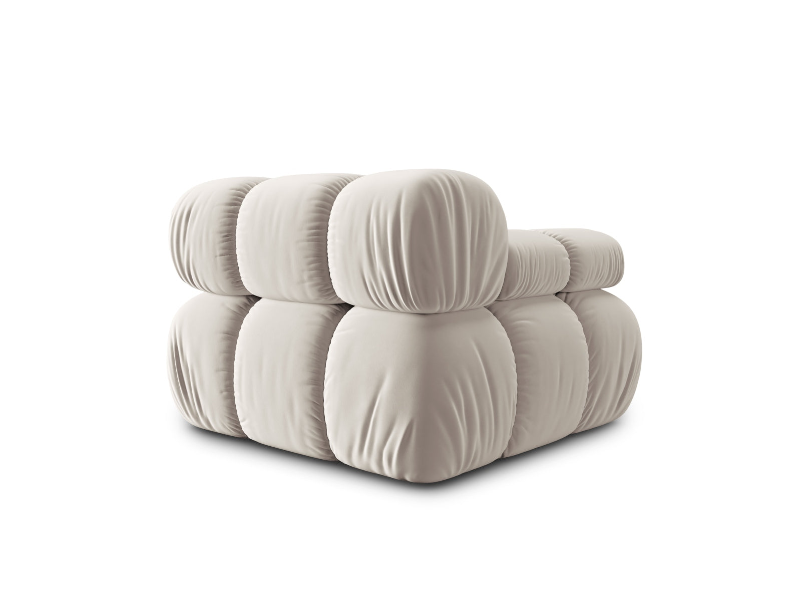 Stylisches Bellis Velour Modul links 1 Sitzer in edlem Dunkelbeige, perfekt für kreative Sofa-Kombinationen und zeitgemäße Einrichtung.