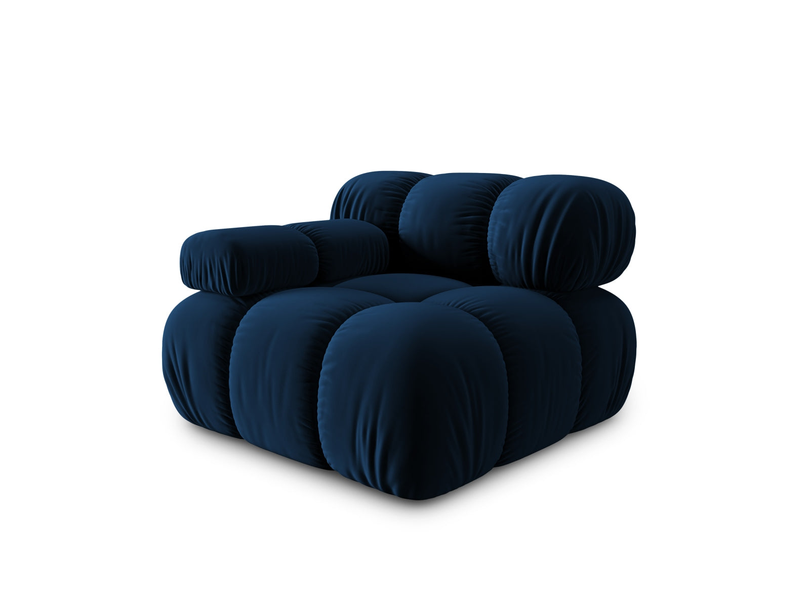 Stylisches Bellis Velour Modul links 1 Sitzer in Royal Blue, perfekt für moderne Wohnkonzepte und individuelle Sofa-Arrangements.