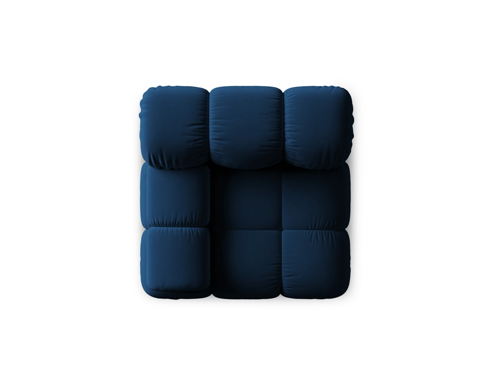 Elegantes Bellis Velour Modul links 1 Sitzer in Royal Blue, ideal für kreative Raumgestaltungen und komfortable Sitzlösungen.