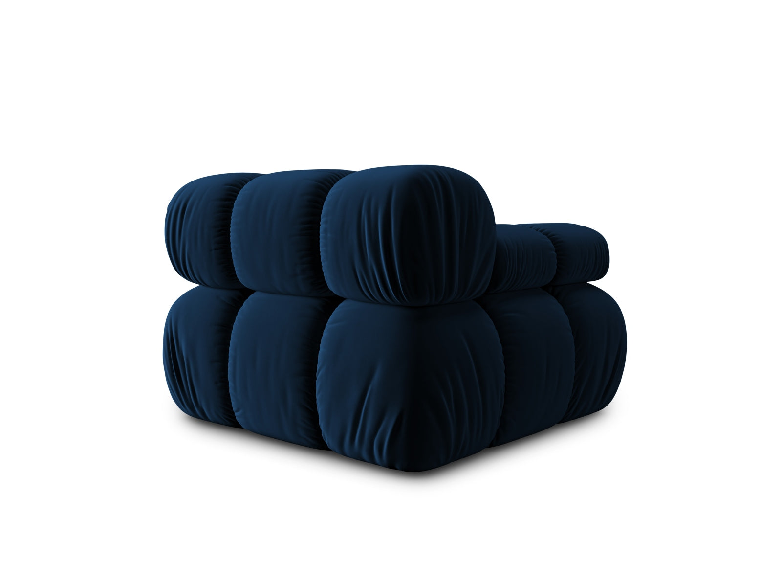 Stylisches Bellis Velour Modul links 1 Sitzer in Royal Blue, perfekt für moderne Wohnkonzepte und gemütliche Entspannungsecken.