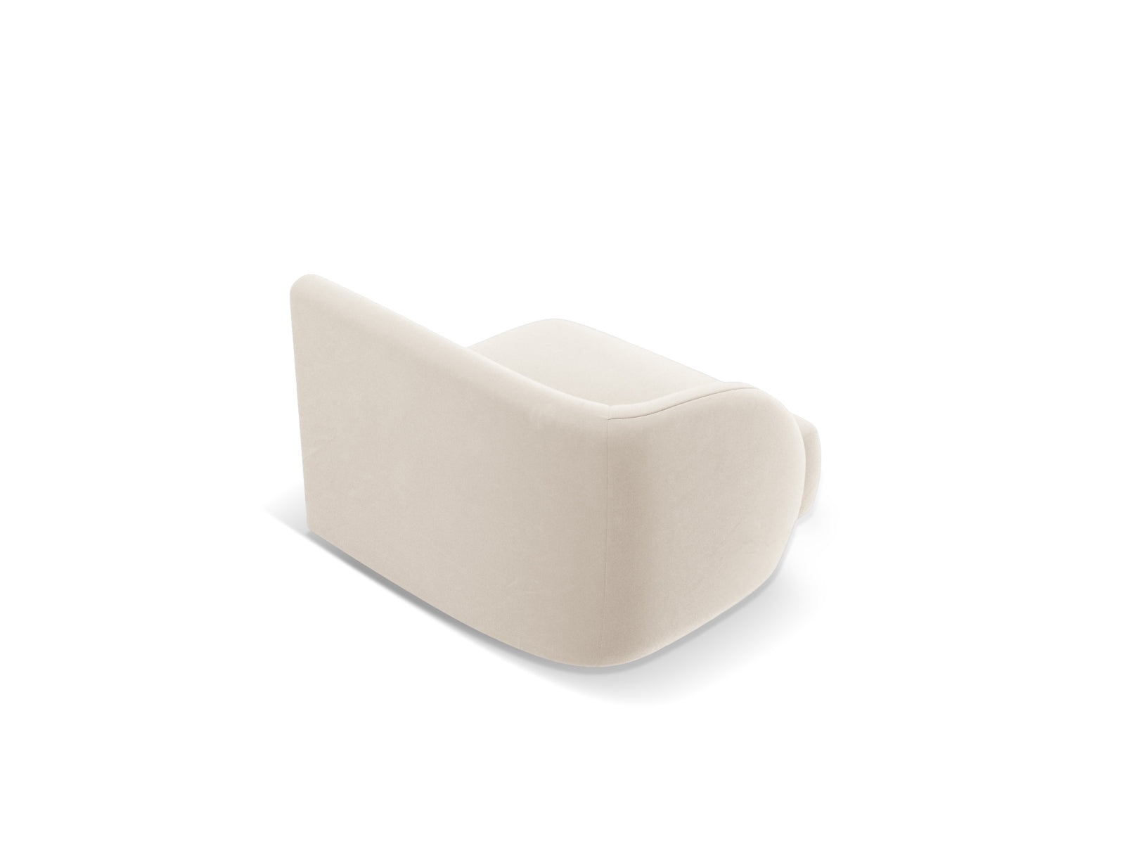 Beige Miley Velour Modul links 1 Sitzer von Micadoni, perfekt für moderne Wohnkonzepte und gemütliche Sitzgelegenheiten.