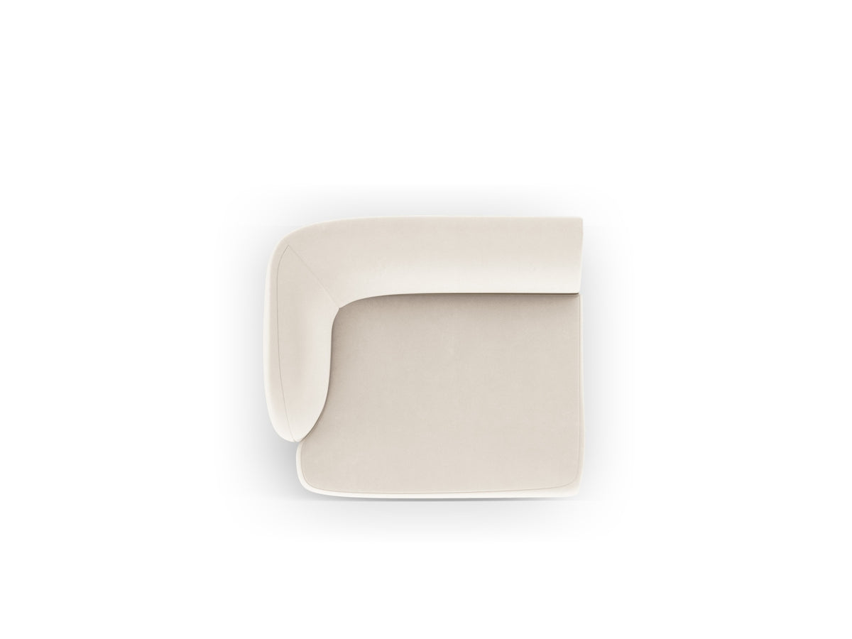 Miley Velour Modul links 1 Sitzer in Light Beige-Bluvel präsentiert im Onlineshop von KAQTU Design AG. Modulares Sofa ist von Micadoni