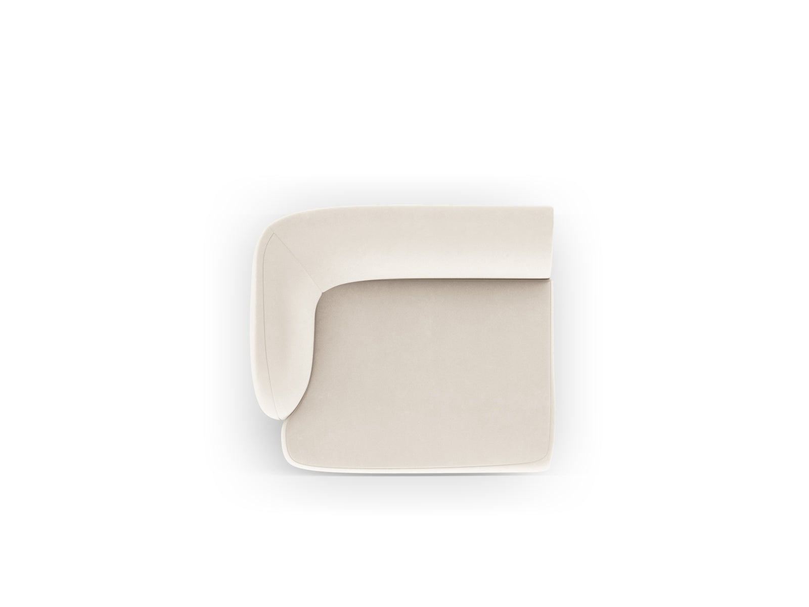 Elegantes, beiges 1-Sitzer-Modul aus Velours von Micadoni, ideal für stilvolle und komfortable Wohnräume.