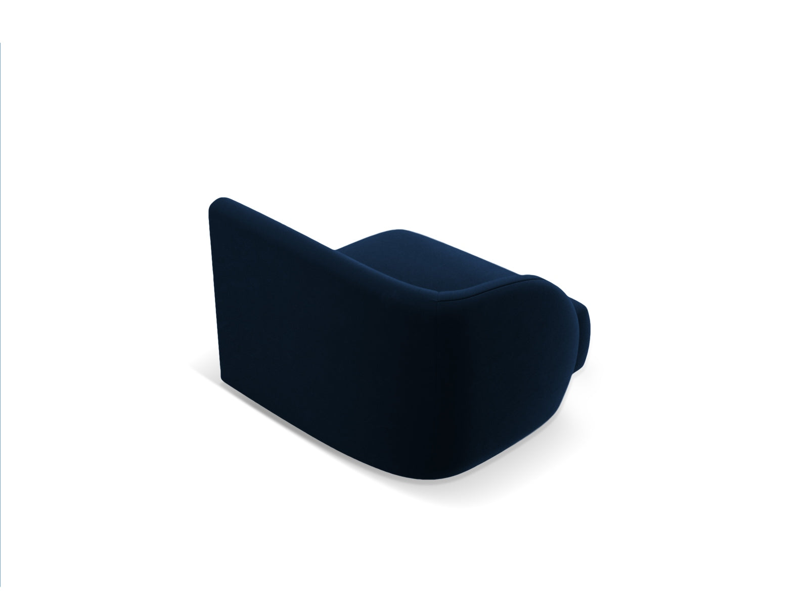 Stylischer 1-Sitzer Miley Velour Modul links in Royal Blue, perfekt für moderne Wohnkonzepte und vielseitige Raumgestaltungen.