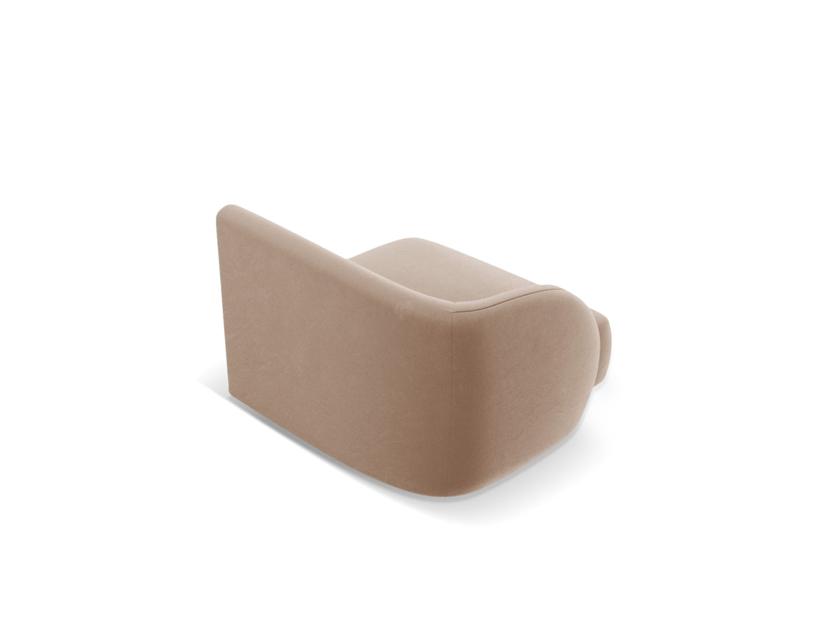 Miley Velour Modul links 1 Sitzer in Cappuccino-Bluvel präsentiert im Onlineshop von KAQTU Design AG. Modulares Sofa ist von Micadoni