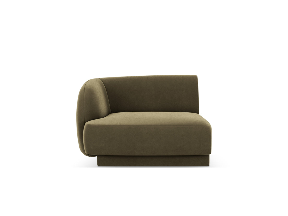 Miley Velour Modul links 1 Sitzer in Green-Bluvel präsentiert im Onlineshop von KAQTU Design AG. Modulares Sofa ist von Micadoni