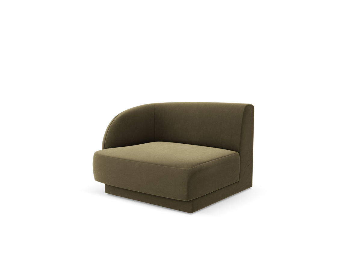 Miley Velour Modul links 1 Sitzer in Green-Bluvel präsentiert im Onlineshop von KAQTU Design AG. Modulares Sofa ist von Micadoni