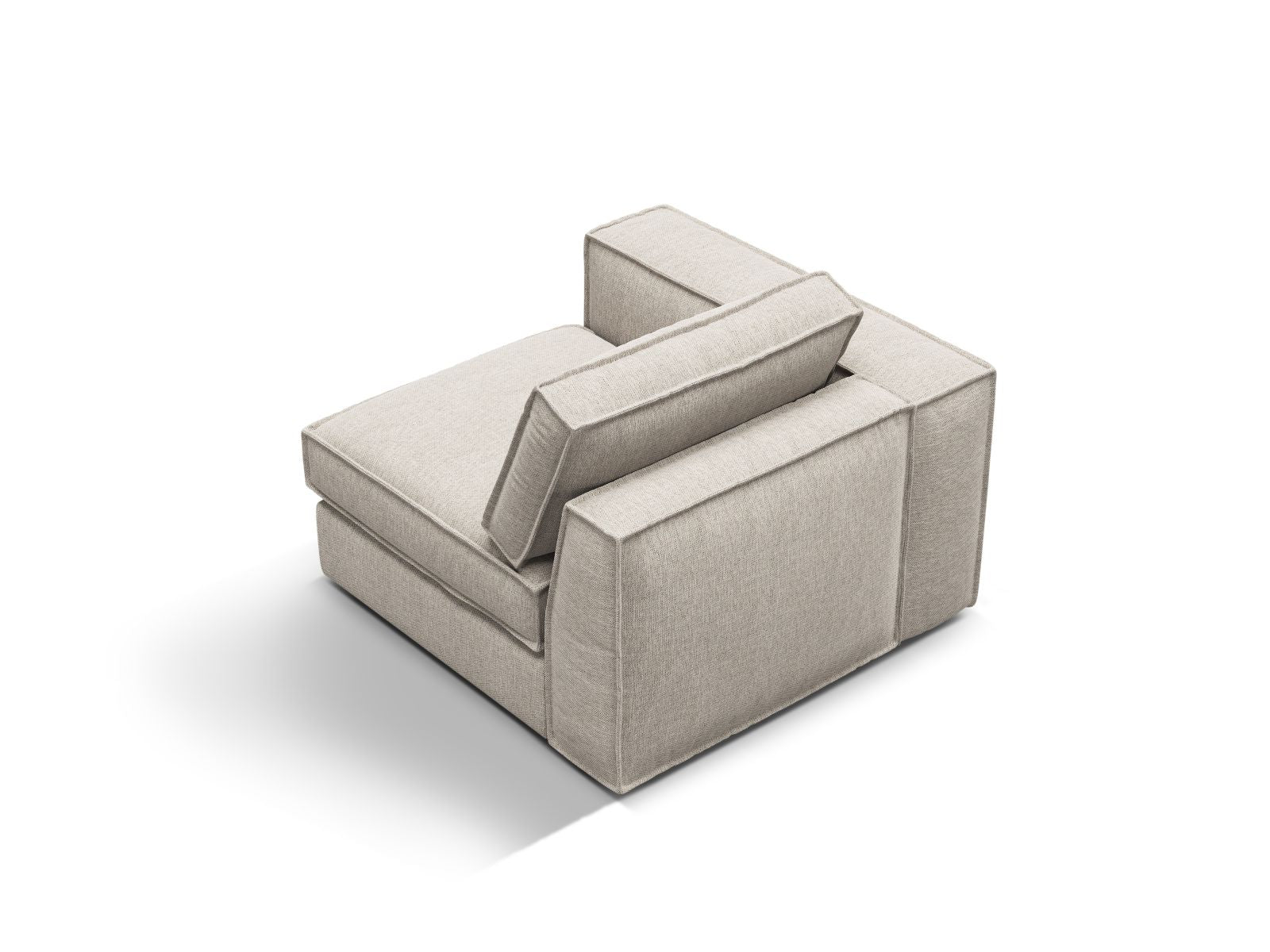 Stylisches 1-Sitzer Modul links Pola in Sand-Babel, perfekt für kreative Sofa-Kombinationen und modernes Wohndesign. Hochwertige Verarbeitung von Micadoni.