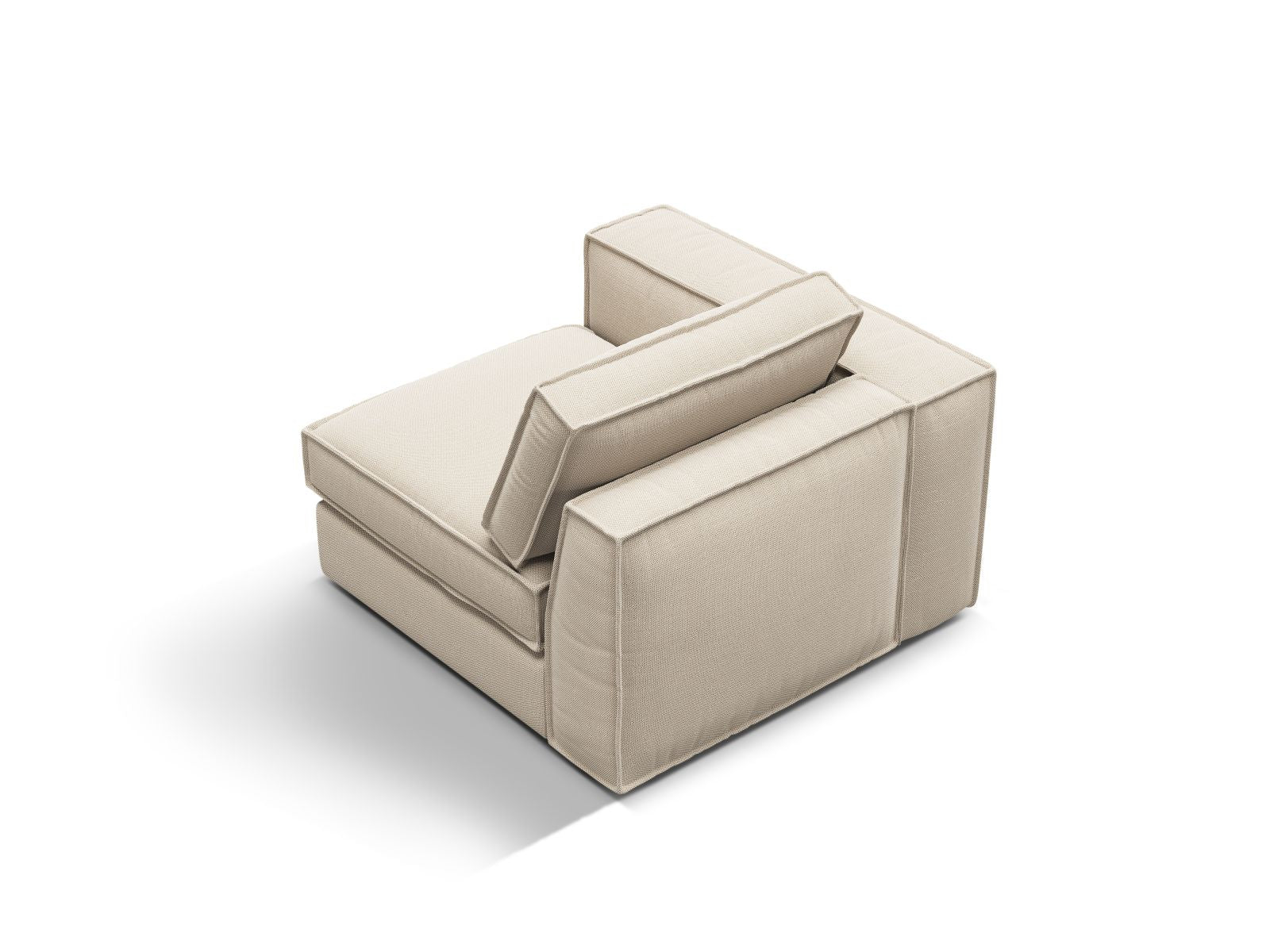 Beige 1-Sitzer Modul links Pola von Micadoni, perfekt für kreative Raumgestaltungen, stilvoll und vielseitig einsetzbar.