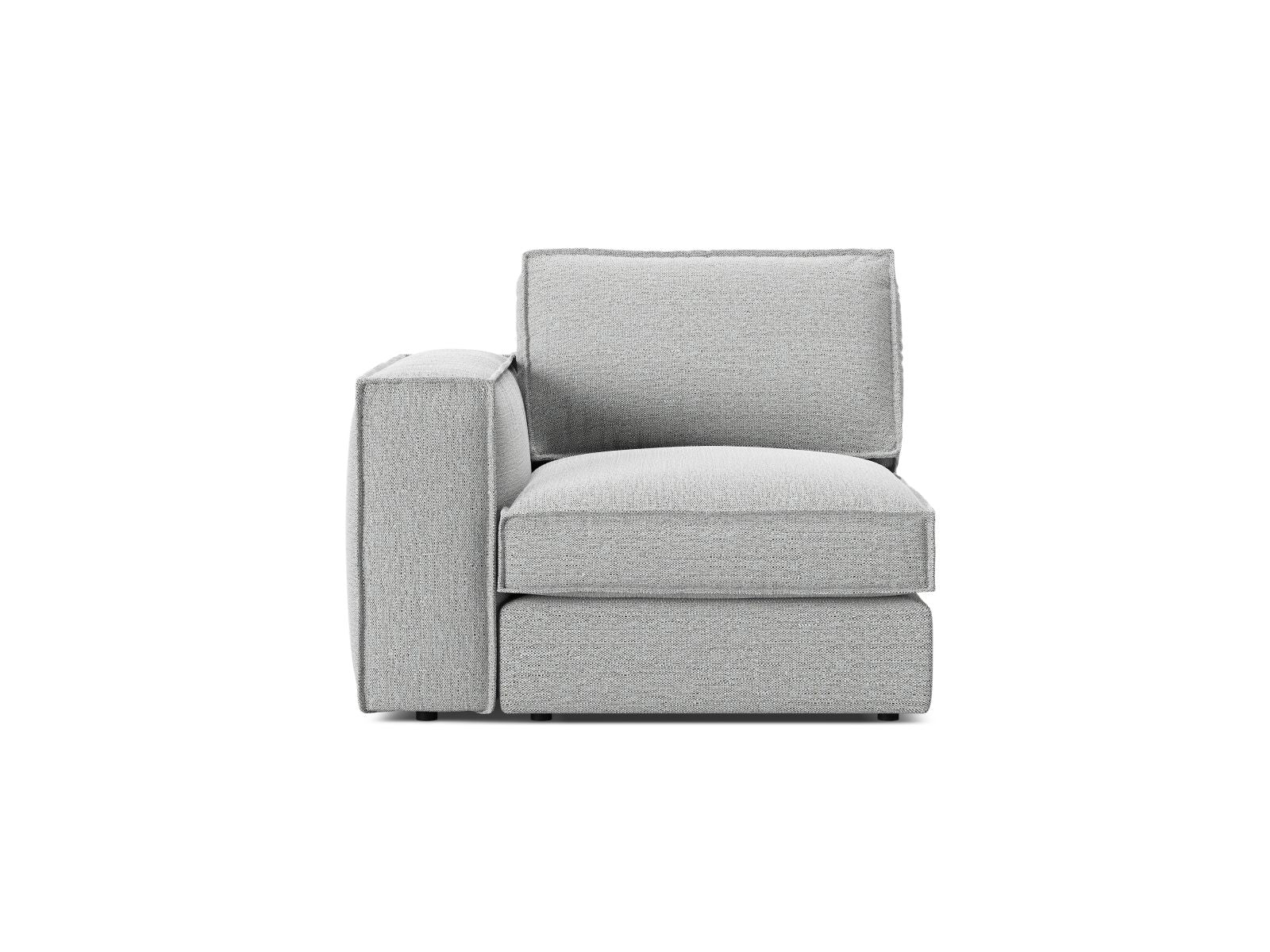 Elegantes 1-Sitzer Modul links Pola in modernem Grau, ideal für individuelle Sofa-Arrangements und stilvolle Wohnkonzepte.