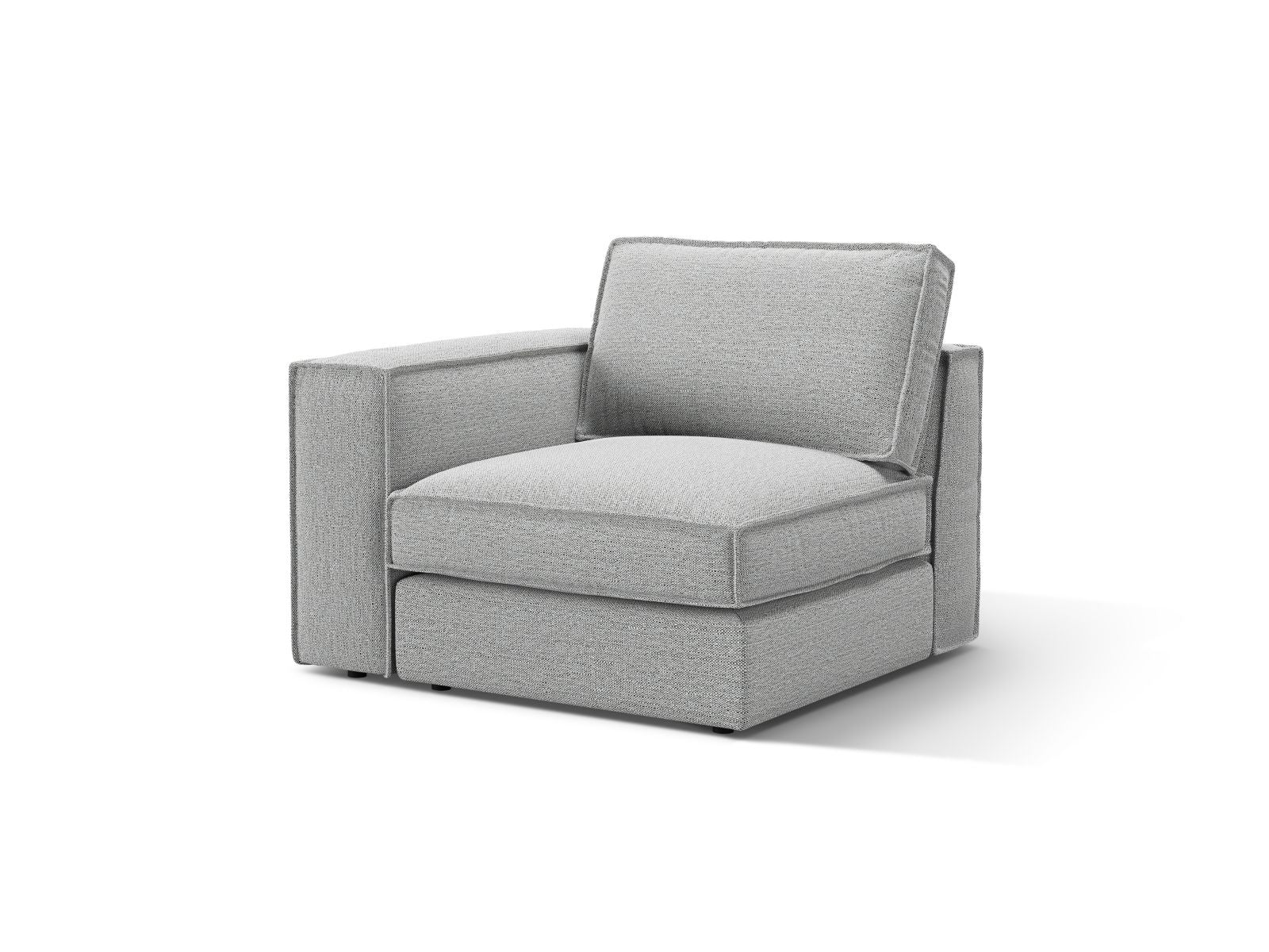 Stylisches 1-Sitzer Modul links Pola in zeitgemäßem Grau, perfekt für kreative Sofa-Kombinationen und moderne Einrichtungsideen.