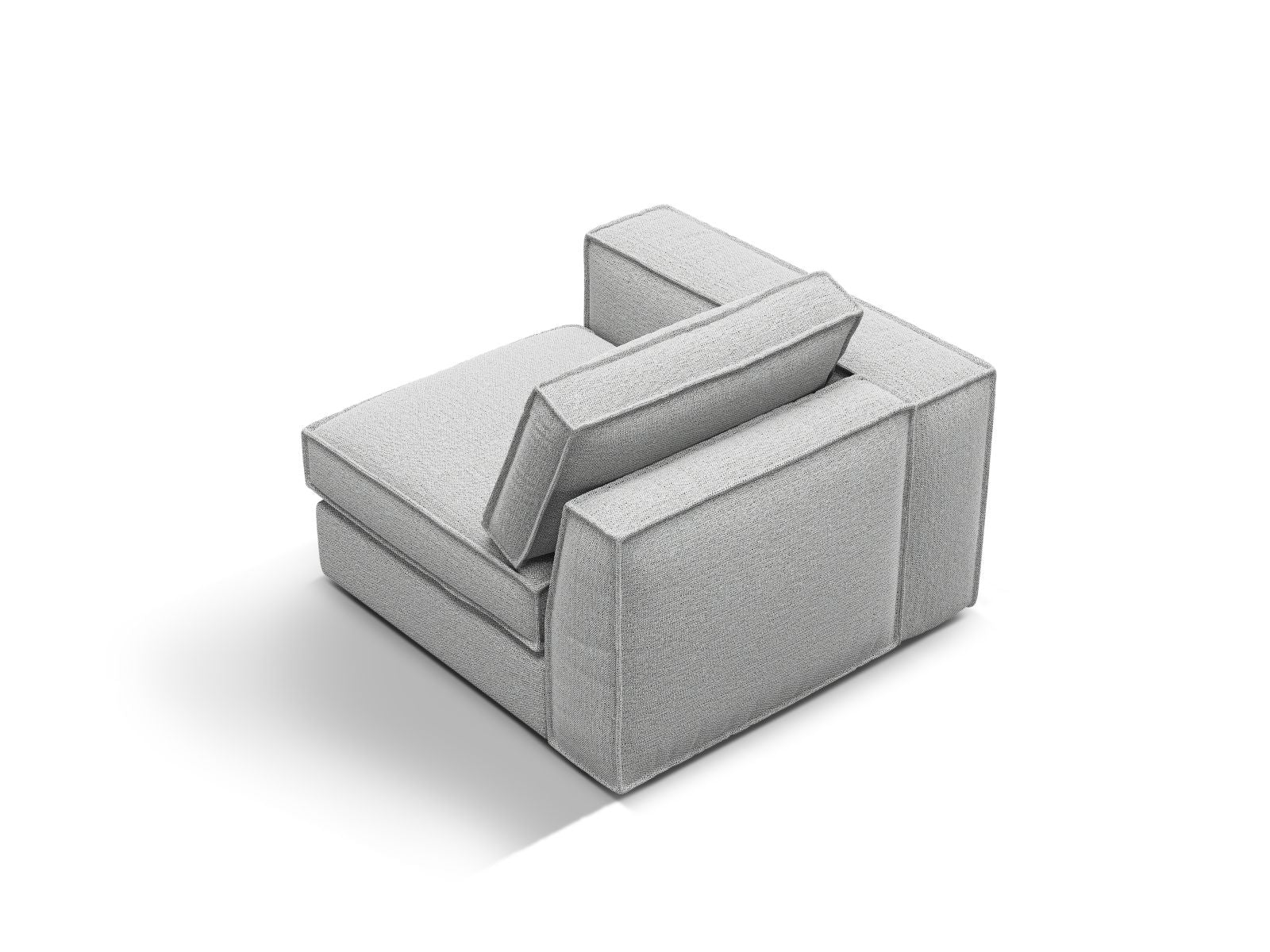 Stylisches 1-Sitzer Modul links Pola in zeitgemäßem Grau, perfekt für kreative Sofa-Kombinationen und moderne Einrichtungsideen.