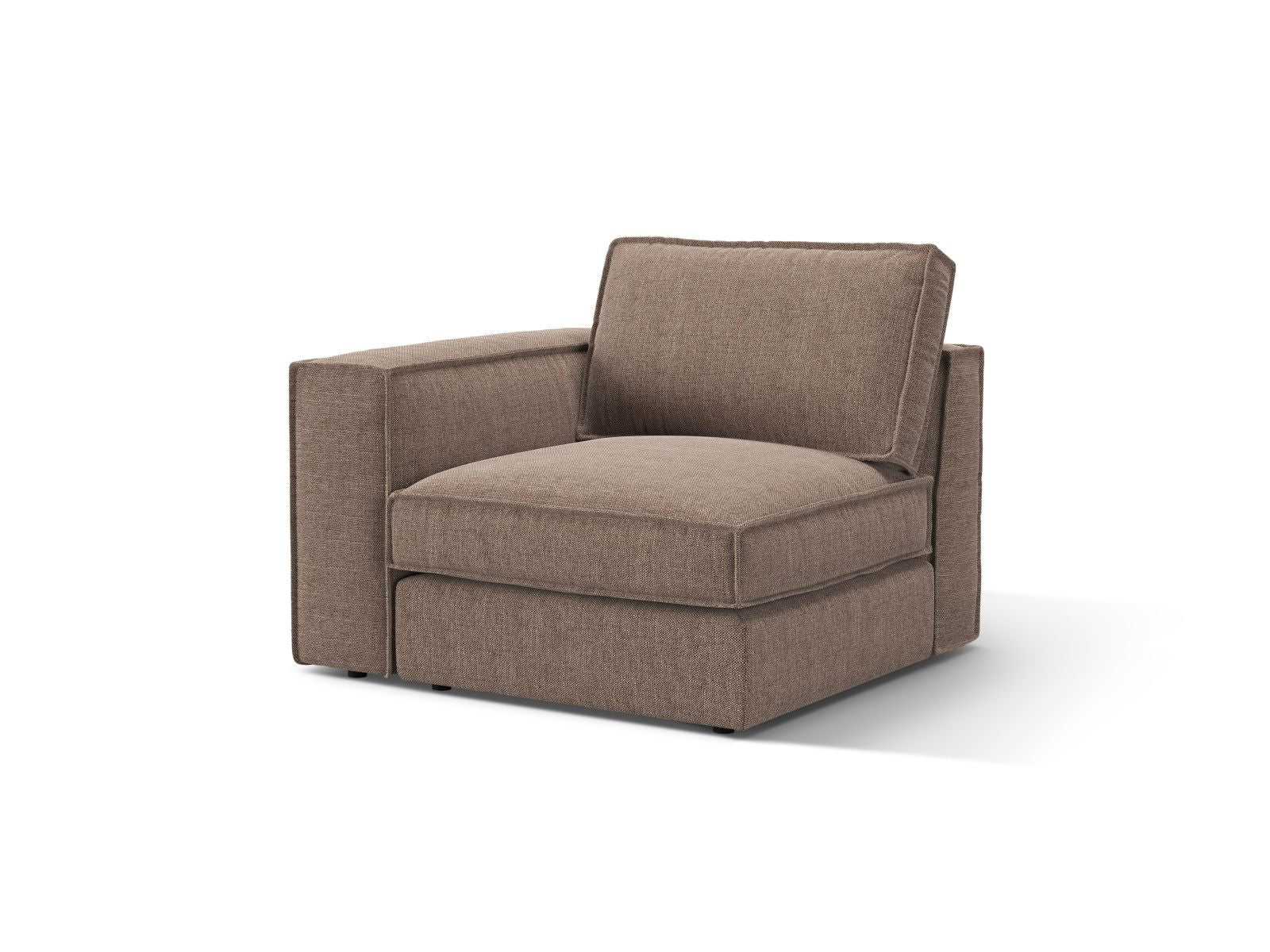 Stylisches 1-Sitzer Modul links Pola in ansprechendem Braun, perfekt für kreative Sofa-Kombinationen und modernes Wohndesign.
