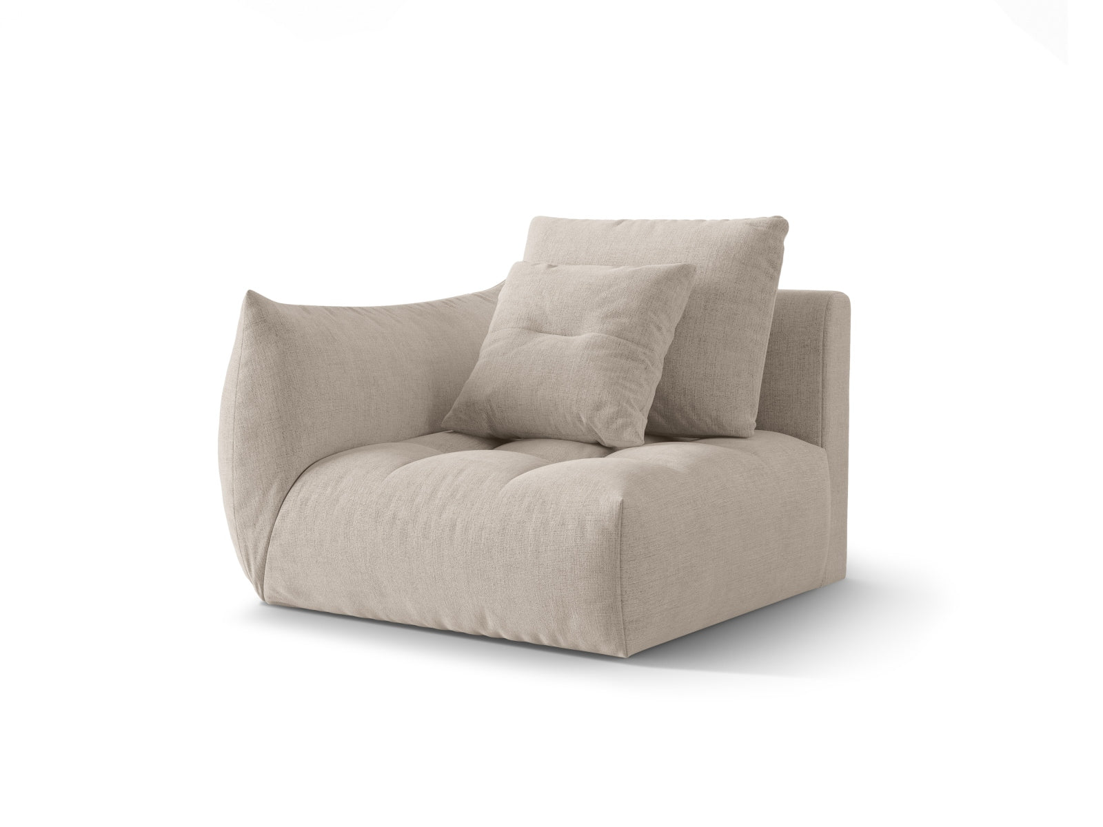 Erleben Sie den Bloom Modul links 1 Sitzer von Micadoni – eleganter, flexibler Sessel mit modernem Design und hochwertigem Velours für maximalen Sitzkomfort.