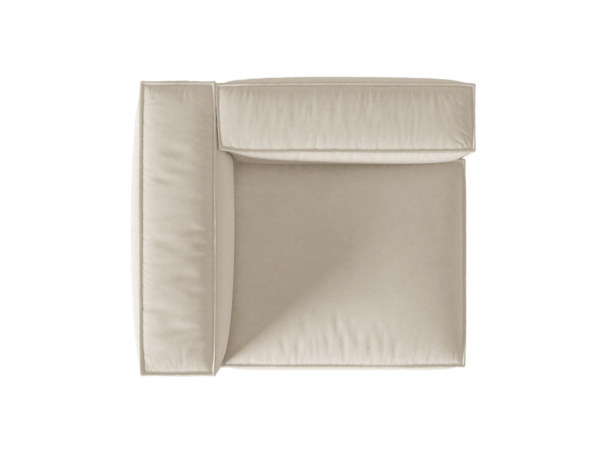 Nuria Velour links Modular Sofa 1 Sitzer in Beige-Paris präsentiert im Onlineshop von KAQTU Design AG. Modulares Sofa ist von Micadoni