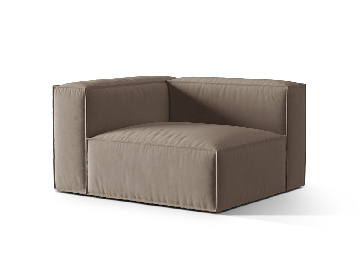 Nuria Velour links Modular Sofa 1 Sitzer in Warm grey-Paris präsentiert im Onlineshop von KAQTU Design AG. Modulares Sofa ist von Micadoni