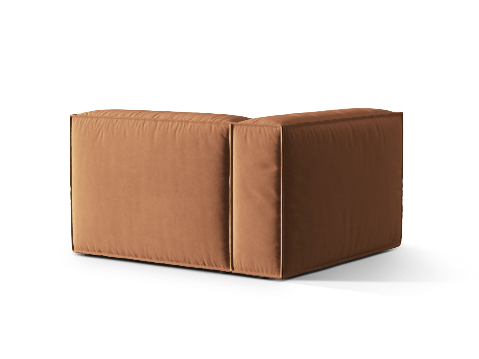 Stylisches Nuria Velour 1-Sitzer Sofa in warmem Honey-Paris, perfekt für zeitgemäße Inneneinrichtungen und vielseitig kombinierbar.