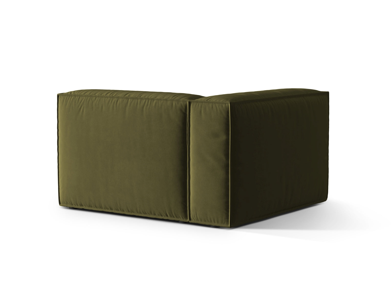 Stylisches Nuria Velour 1-Sitzer Sofa in sattem Moosgrün, perfekt für zeitgemäße Inneneinrichtungen, angeboten von Micadoni.