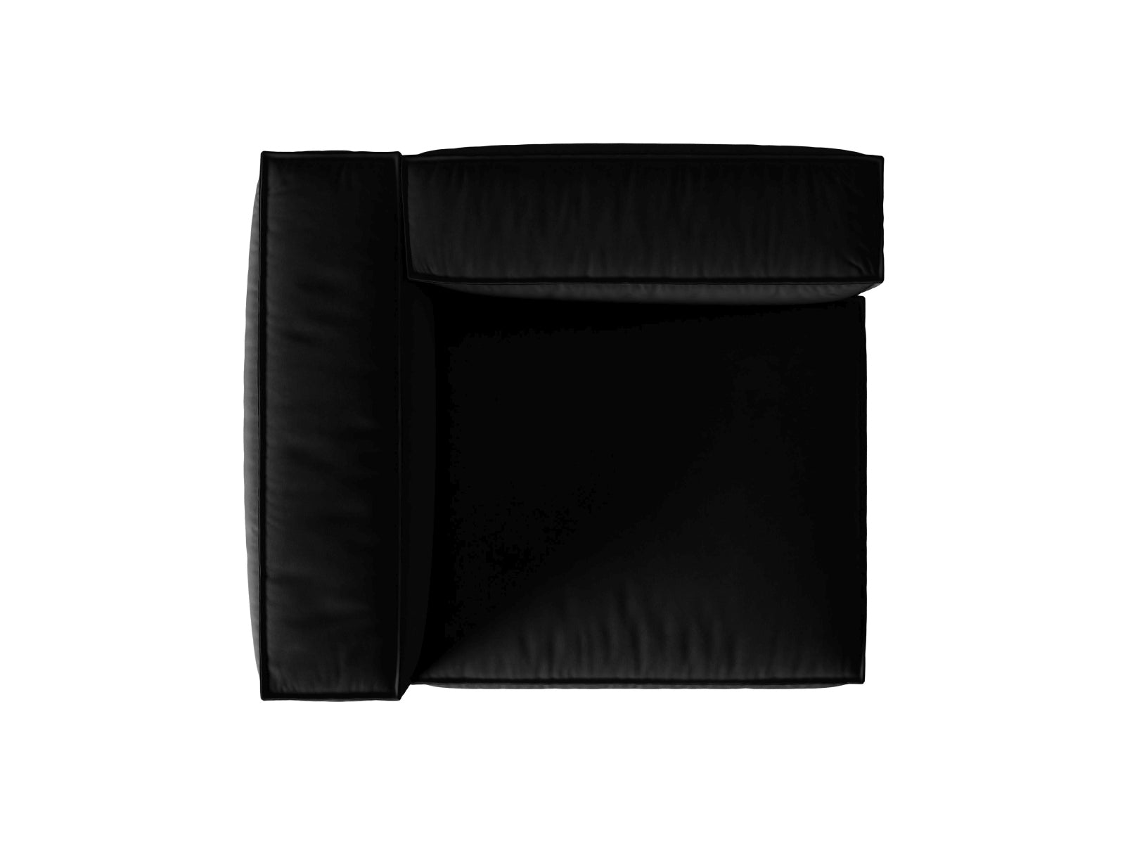 Elegantes Nuria Velour 1-Sitzer Sofa in Schwarz, ideal für moderne Wohnkonzepte und flexible Raumgestaltungsmöglichkeiten.