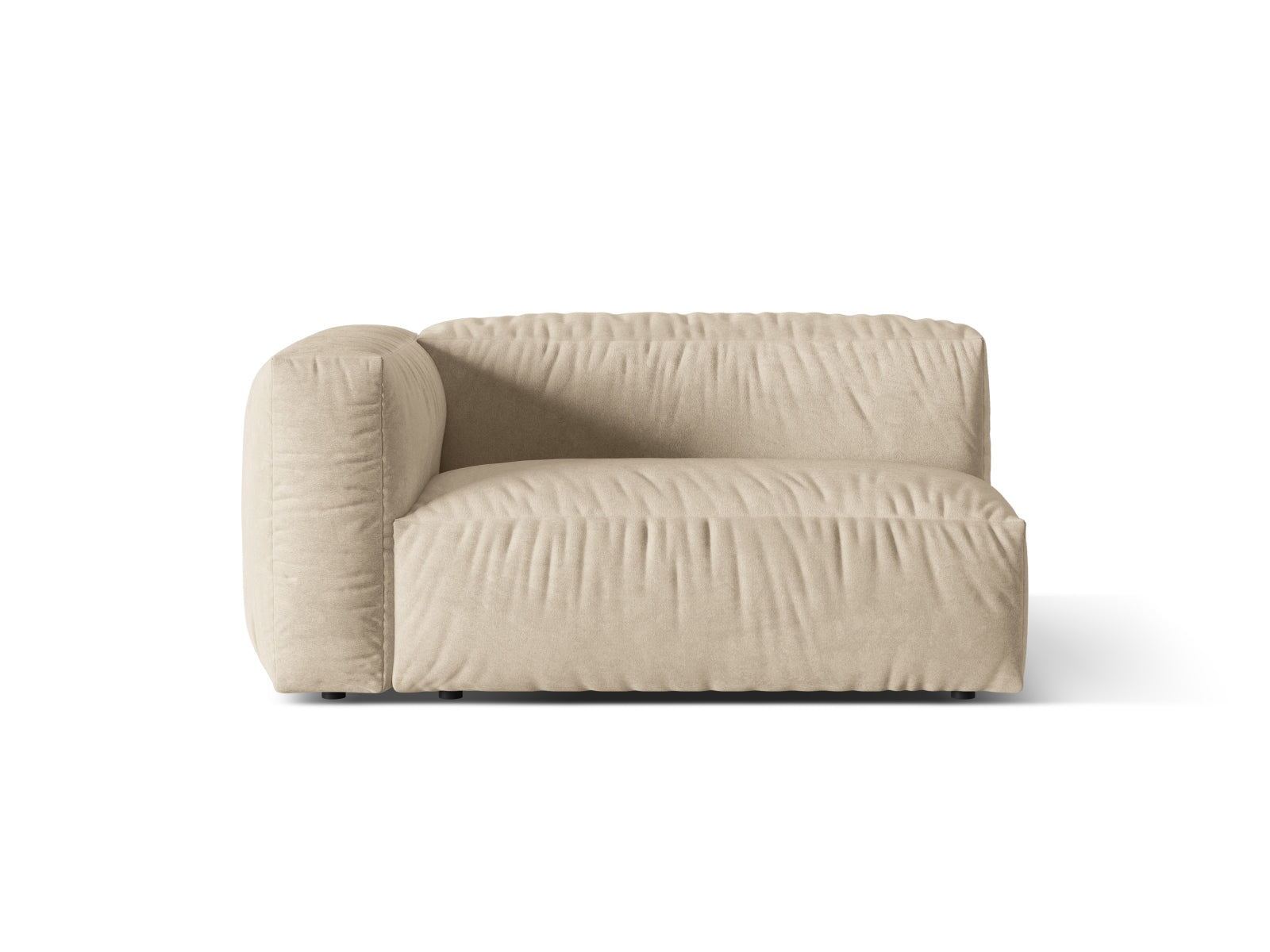 Martina Velour Modul links 1 Sitzer in Light Beige präsentiert im Onlineshop von KAQTU Design AG. Modulares Sofa ist von Micadoni