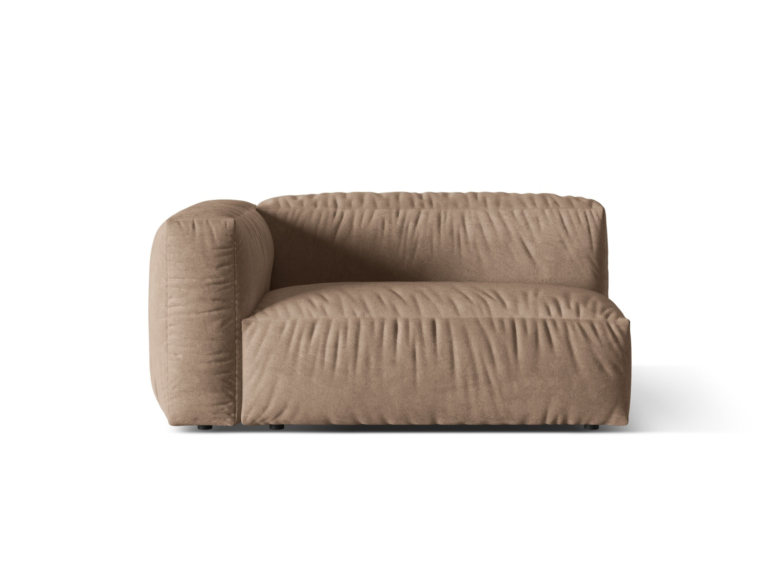 Stylischer linker 1-Sitzer Martina Modul von Micadoni, gefertigt aus luxuriösem Velours, perfekt für zeitgemäße Einrichtung und geschmackvolle Akzente.