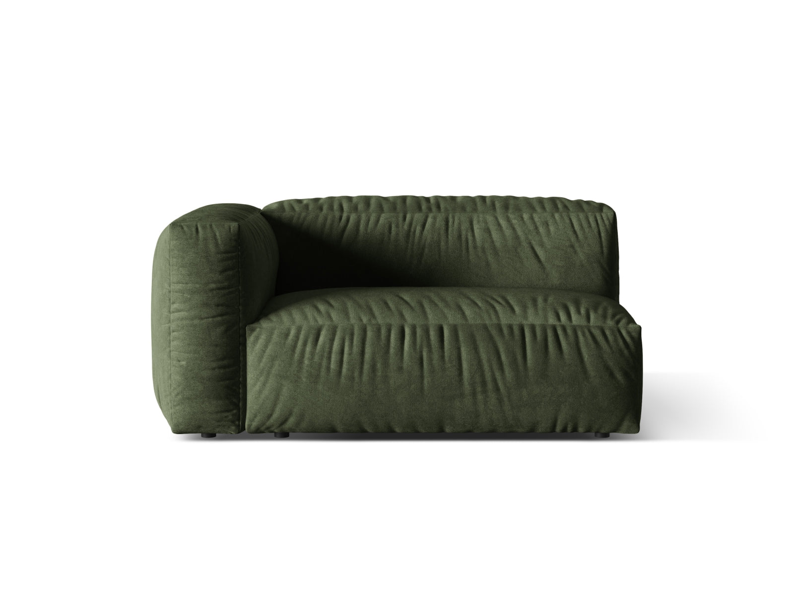 Martina Velour Modul links 1 Sitzer in Green präsentiert im Onlineshop von KAQTU Design AG. Modulares Sofa ist von Micadoni
