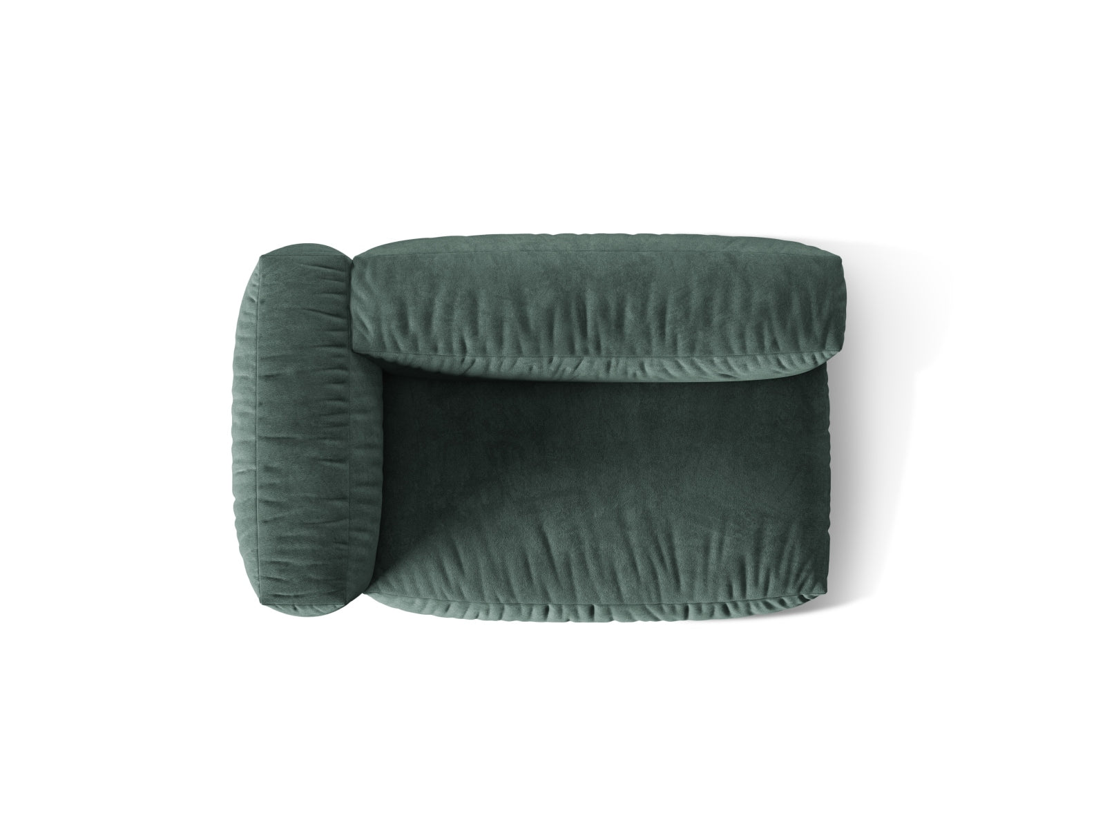 Eleganter linker 1-Sitzer des Martina Moduls in Petrol-Vogue, ideal für stilvolle Wohnräume und entspannende Ecken.