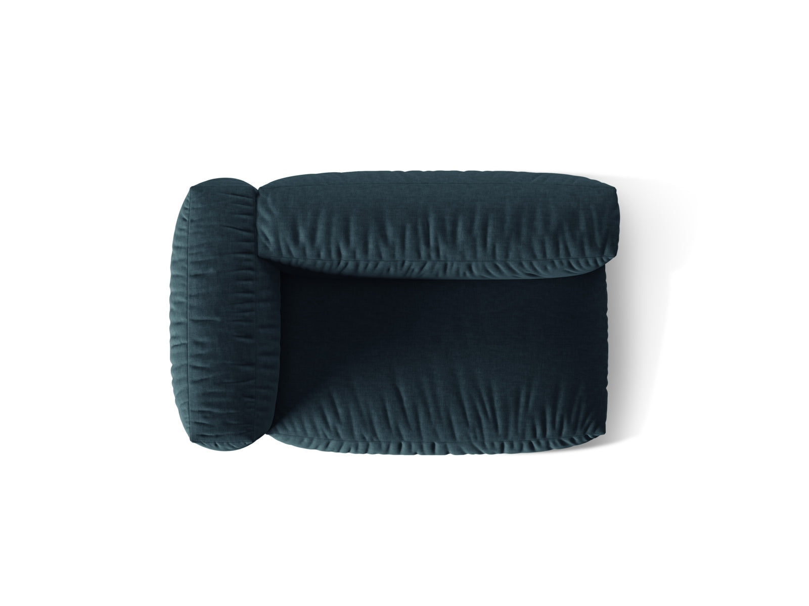 Eleganter linker 1-Sitzer des Martina Moduls in Blue Jeans-Boston, ideal für stilvolle und gemütliche Wohnräume.