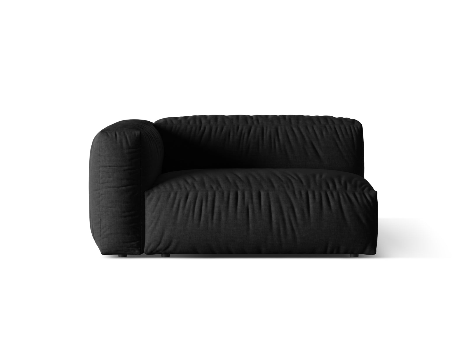 Stylischer 1-Sitzer Martina Modul links von Micadoni, perfekt für moderne Wohnkonzepte. Farbe: Black-Boston, bietet hohen Sitzkomfort und zeitgemäßes Design.