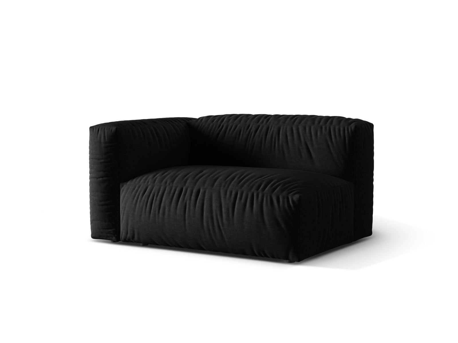 Eleganter linker 1-Sitzer Martina Modul von Micadoni, ideal für stilvolle Wohnräume. Farbe: Black-Boston, vereint Komfort und modernes Design.