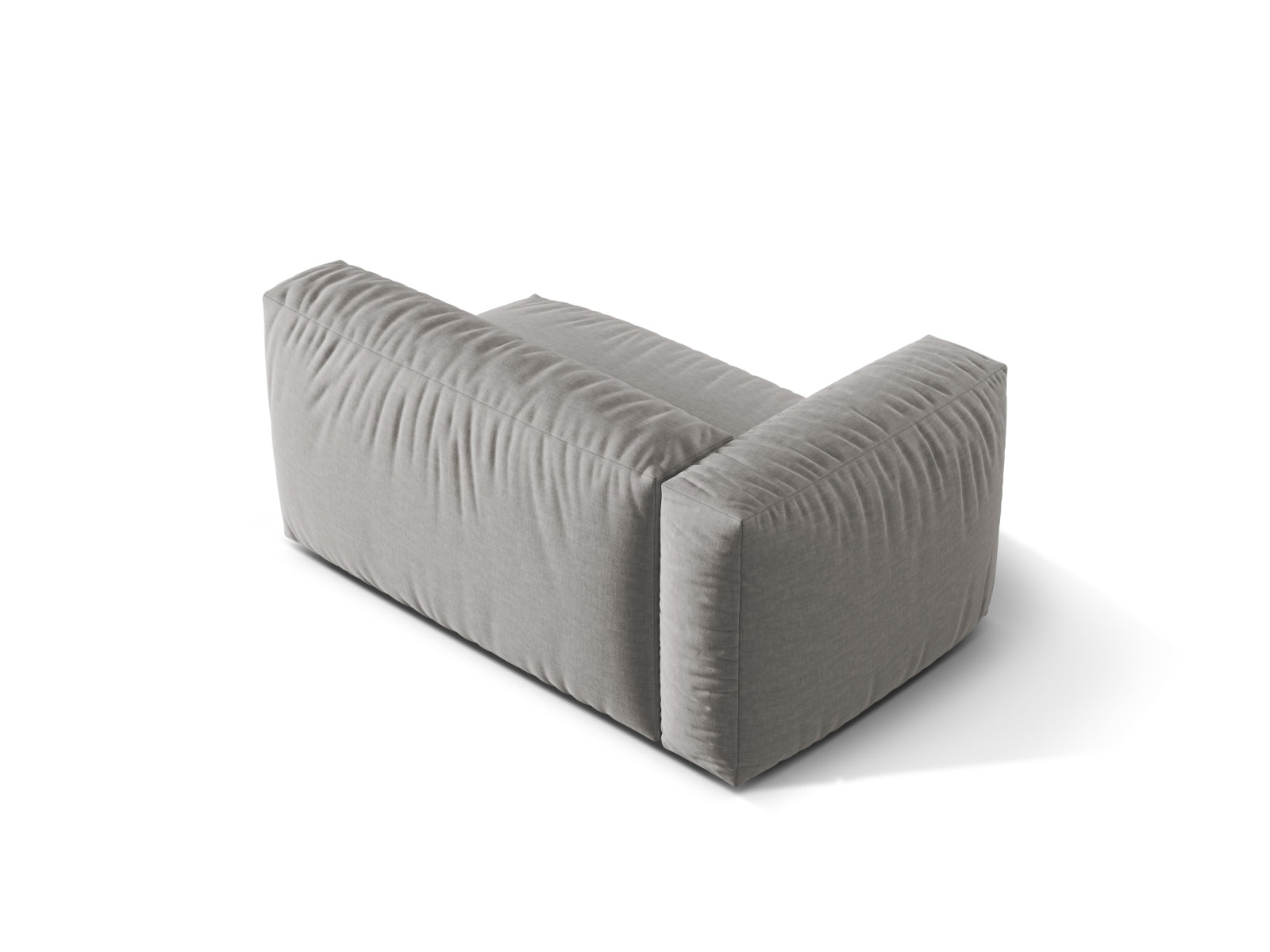 Eleganter linker 1-Sitzer des Martina Moduls in dezentem Grau, ideal für flexible und zeitgemäße Wohnräume.