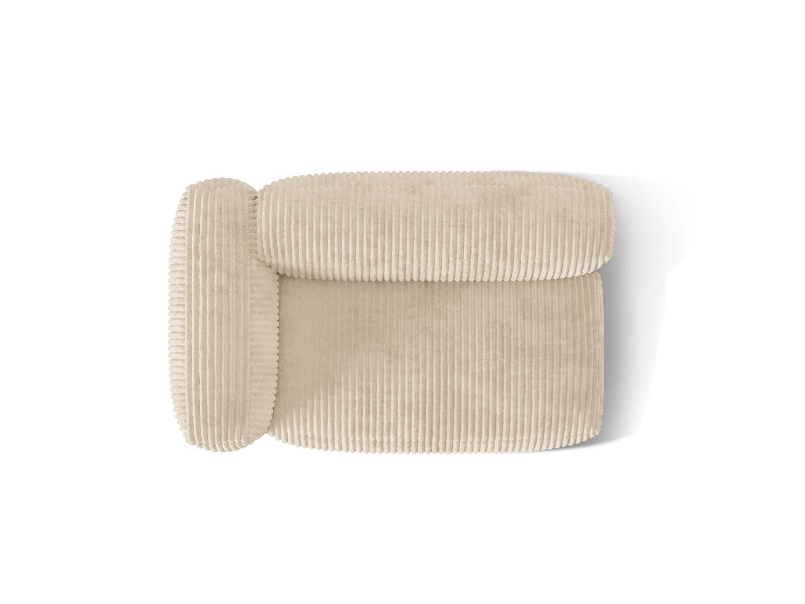 Eleganter linker 1-Sitzer des Martina Moduls in sanftem Light Beige-Tilia, ideal für stilvolle und einladende Wohnambiente.