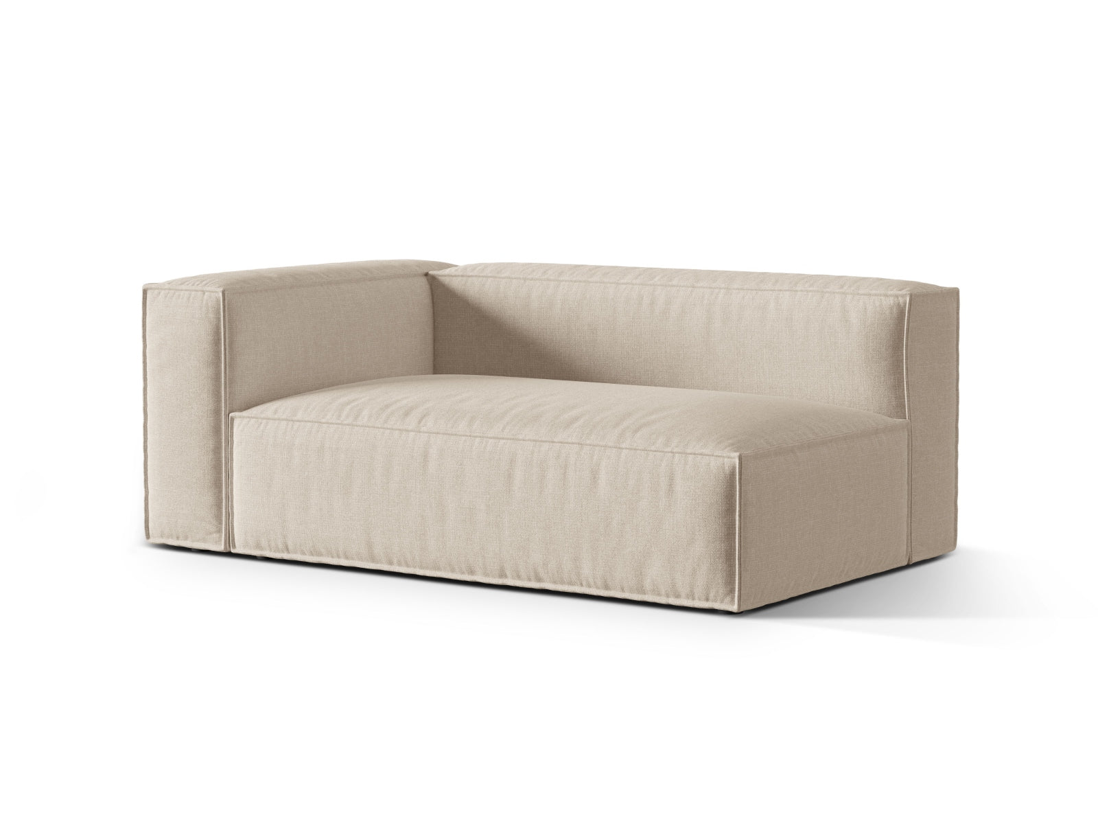 Beige 3-Sitzer Sofa Nuria von Micadoni, modulares Design, linksseitig, ideal für stilvolle Wohnräume, präsentiert von KAQTU Design AG.
