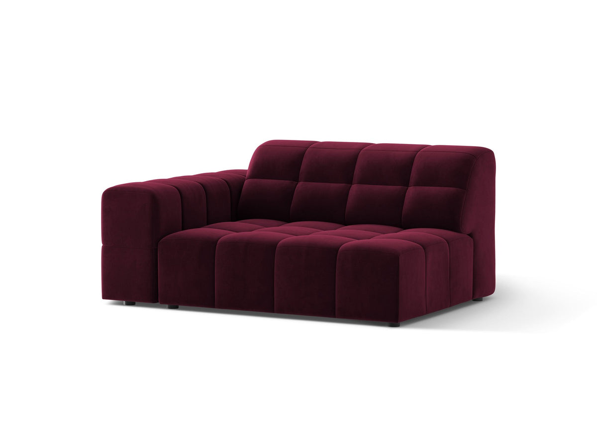 Modulares Sofa Jennifer von Micadoni in Leichtes beige mit Chenille-Bezug Eden, schwarzen Kunststoffbeinen und niedriger Rückenlehne.