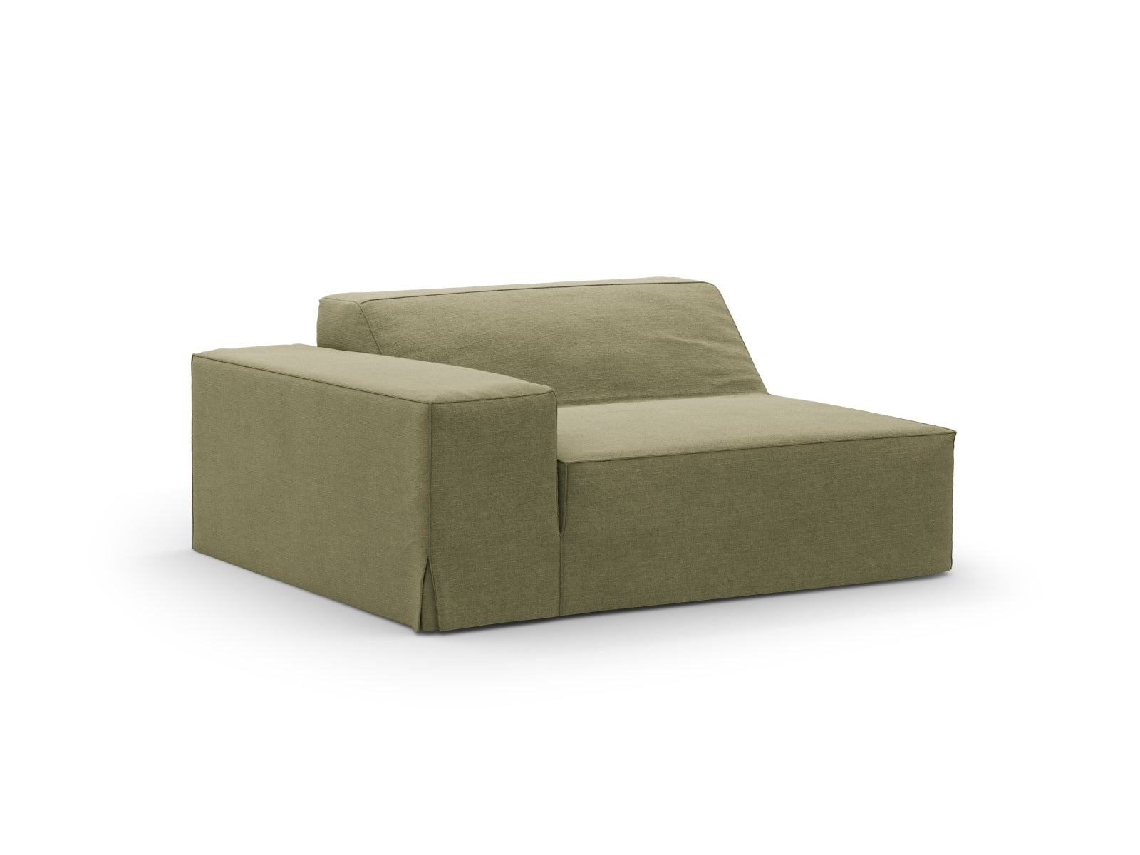 Eleganter Jodie Modul links 1 Sitzer in sanftem Mintgrün, ideal für stilvolle Wohnräume und entspannende Lounge-Ecken.