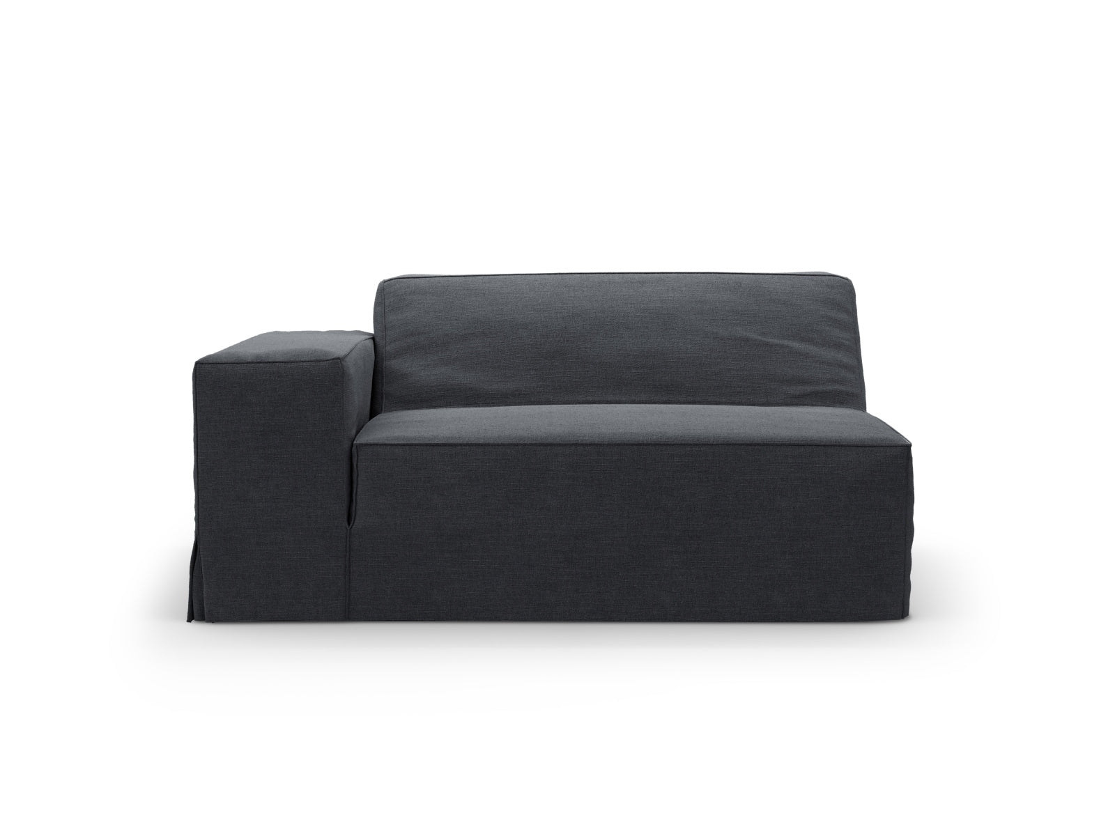 Stylischer Jodie Modul links 1 Sitzer in zeitgemäßem Grau, perfekt für individuelle Wohnkonzepte und gemütliche Sitzgelegenheiten.