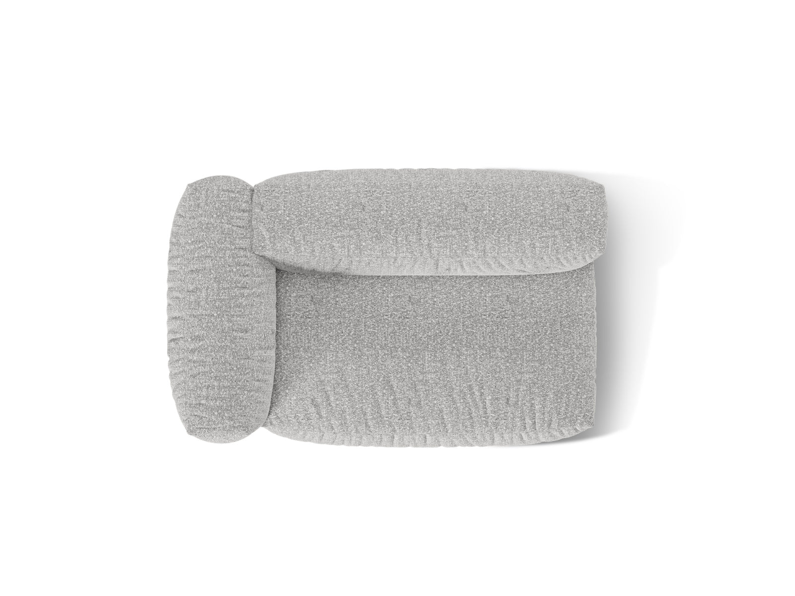 Modulares Doppelsitz-Sofa links Martina in edlem Silver-Monet, perfekt für zeitgemäße Wohnkonzepte und stilvolle Akzente.