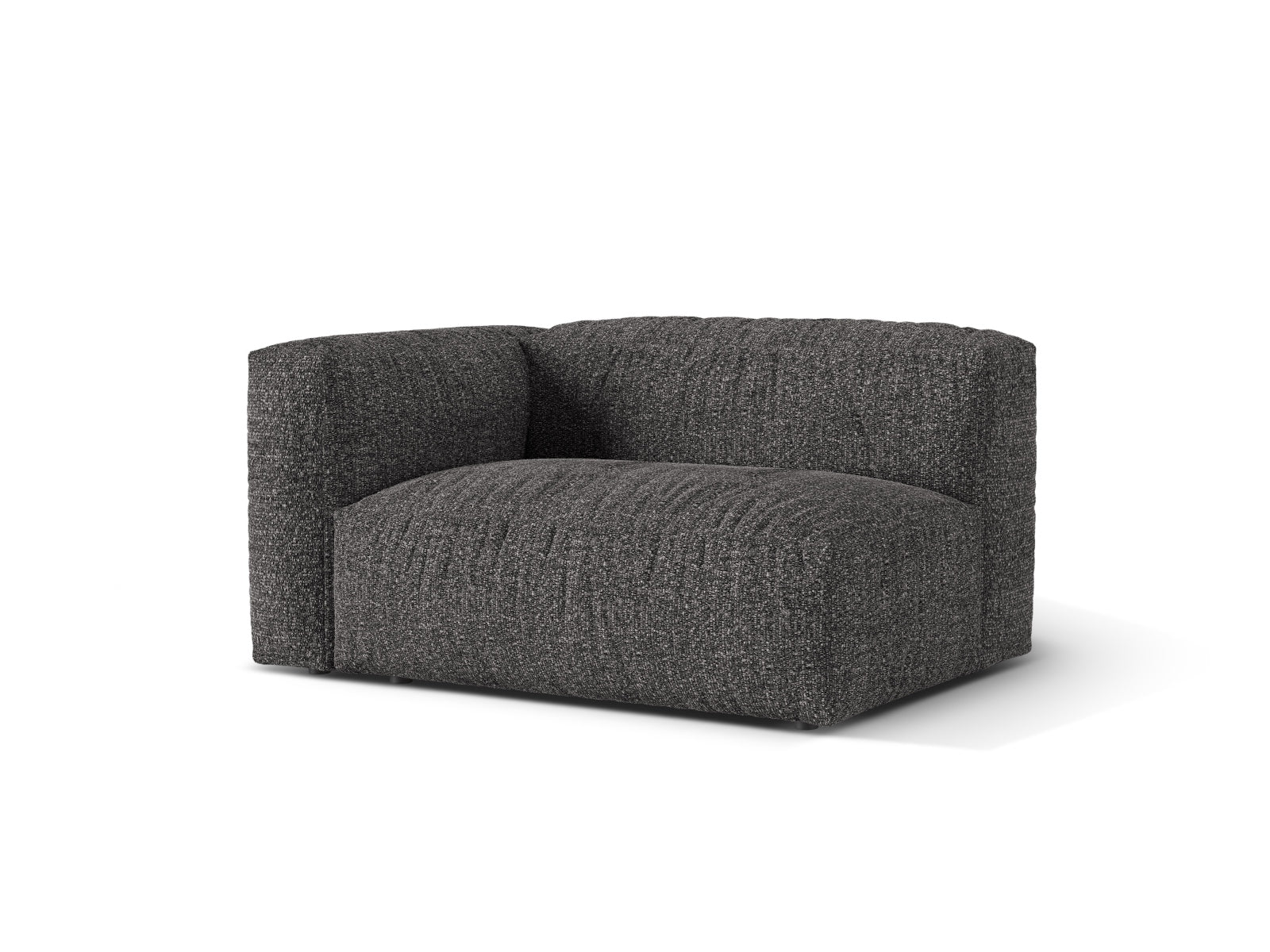 Elegantes Doppelsitz-Sofa links Martina in Anthrazit, ideal für moderne Wohnräume. Teil der modularen Sofa-Kollektion von Micadoni.