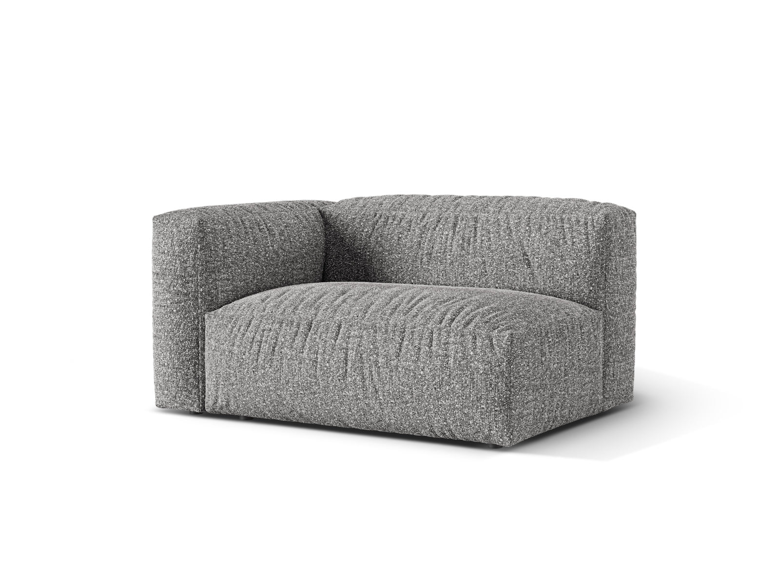 Elegantes Doppelsitz-Sofa links Martina in Graphit, ideal für moderne Wohnräume. Teil der modularen Sofa-Kollektion von Micadoni.