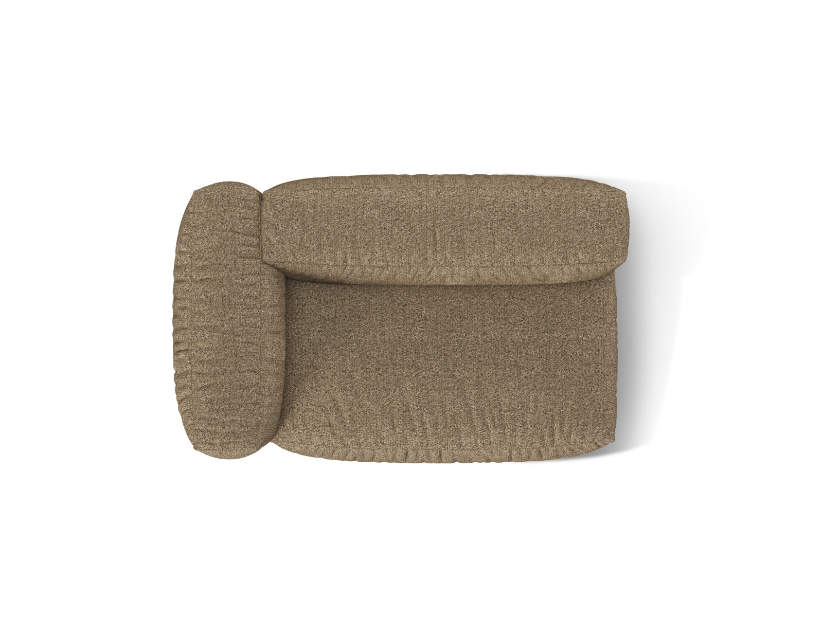 Stilvolles linksseitiges Doppelsitz-Sofa Martina in warmem Cappuccino, perfekt für zeitgemäße Wohnkonzepte und flexible Raumgestaltungen.