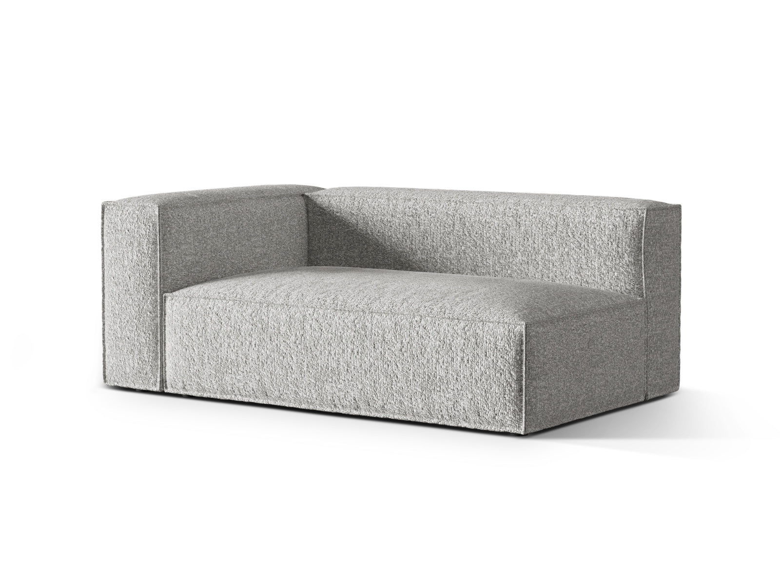 Elegantes Nuria Boucle Modular Sofa in Silber, linksseitig, 3-Sitzer, ideal für stilvolle Wohnräume, erhältlich bei KAQTU Design AG.