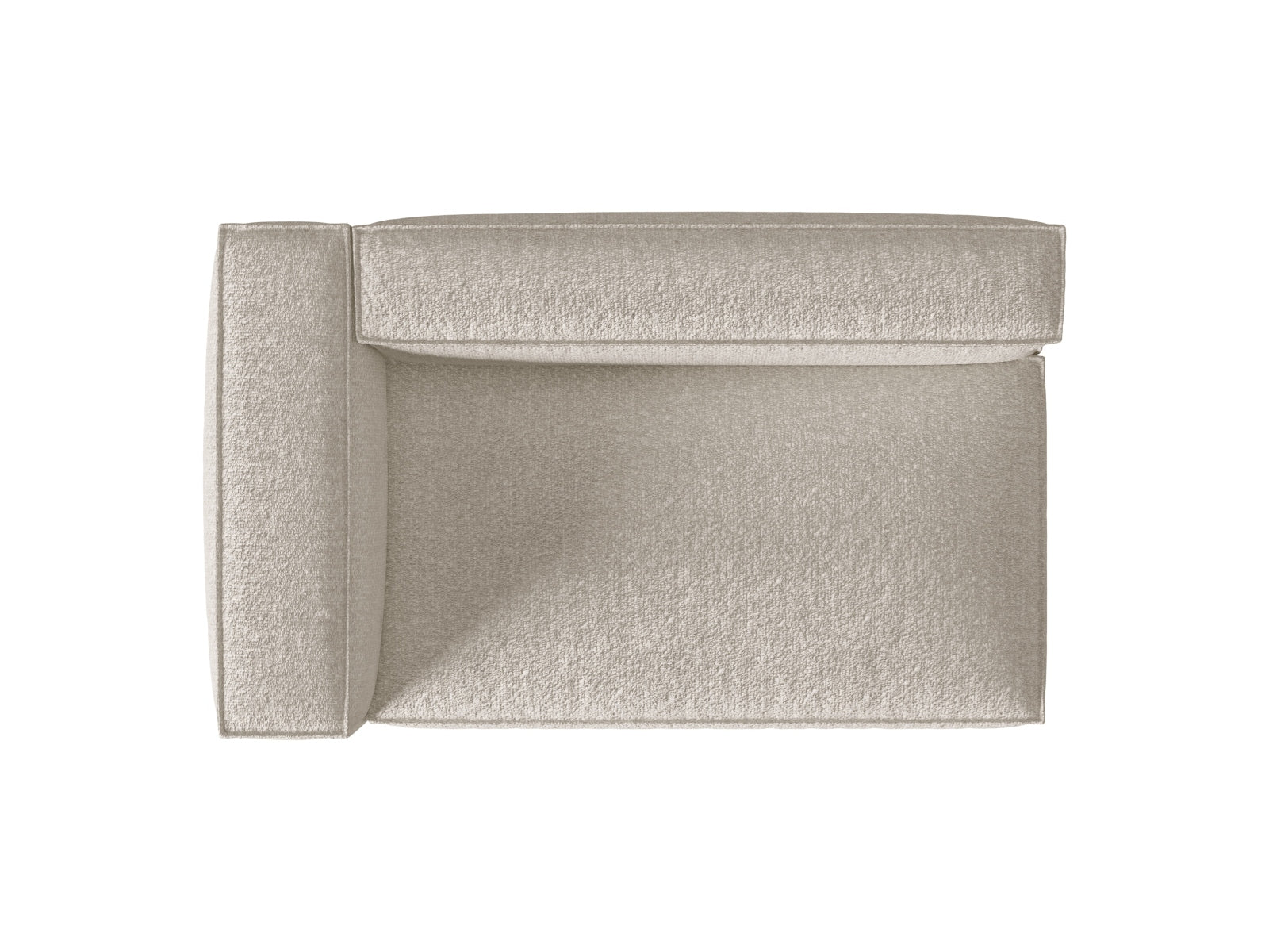 Beige 3-Sitzer Nuria Boucle Modular Sofa, linksseitig, stilvolles und flexibles Design für moderne Wohnkonzepte.