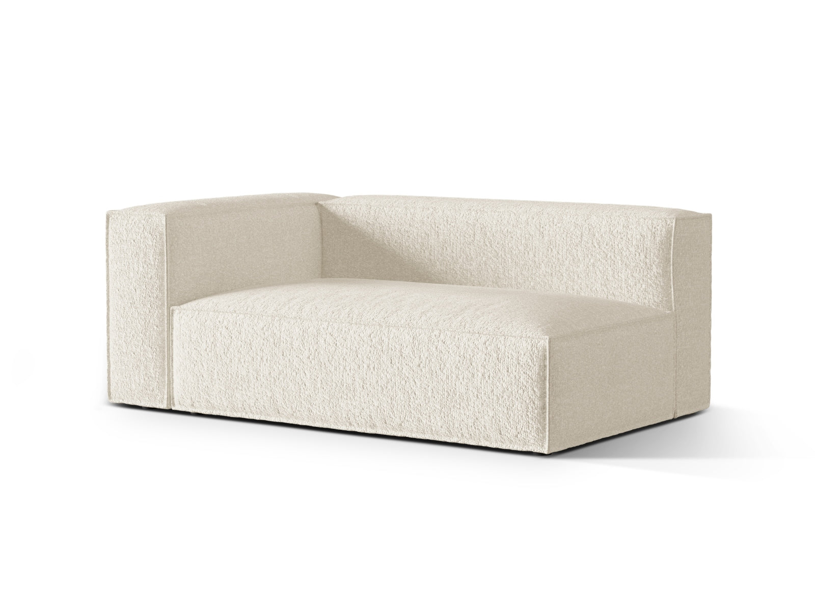 Elegantes Nuria Boucle Modular Sofa in Ivory-Monet, linksseitig, 3-Sitzer, ideal für stilvolle Wohnräume, von Micadoni.