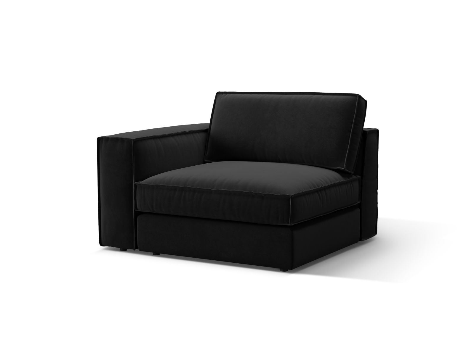 Elegantes 1-Sitzer Modul links Pola in Schwarz, ideal für individuelle Sofa-Gestaltung. Hochwertiges Design von Micadoni.